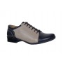 Pantofi dama casual , din piele naturala , Gri - Bleumarin P53GRIBL